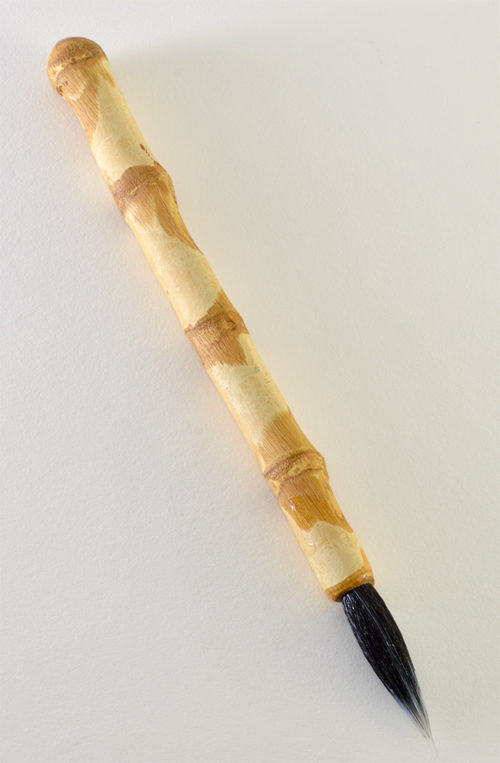 Medium Size Goat Synthetic blend brush with 1.5 inch bristle length and wangi bamboo handle.