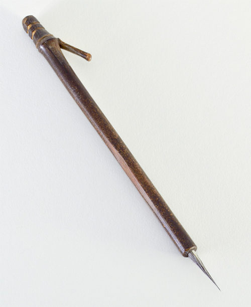 Medium Silver Fox 1” bristle with Bamboo Cane handle. Unmatched for light media such as acrylics, watercolor, inks.