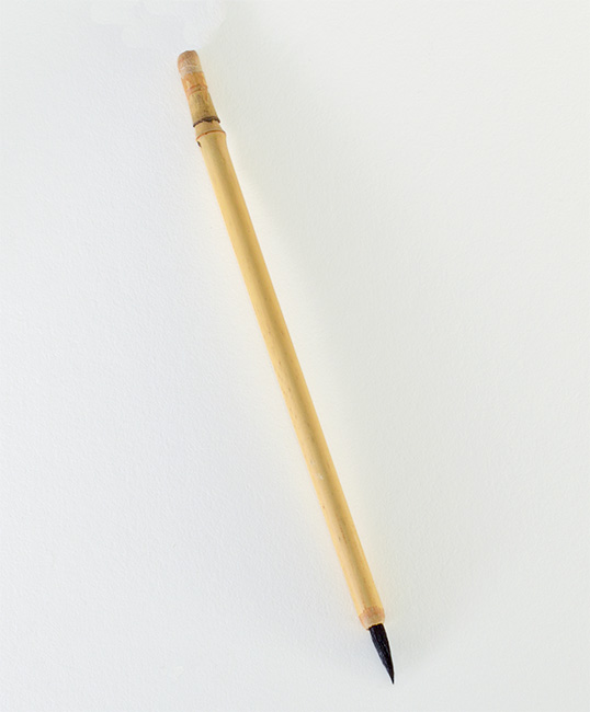 1/2” long Goat bristle brush with bamboo cane handle.