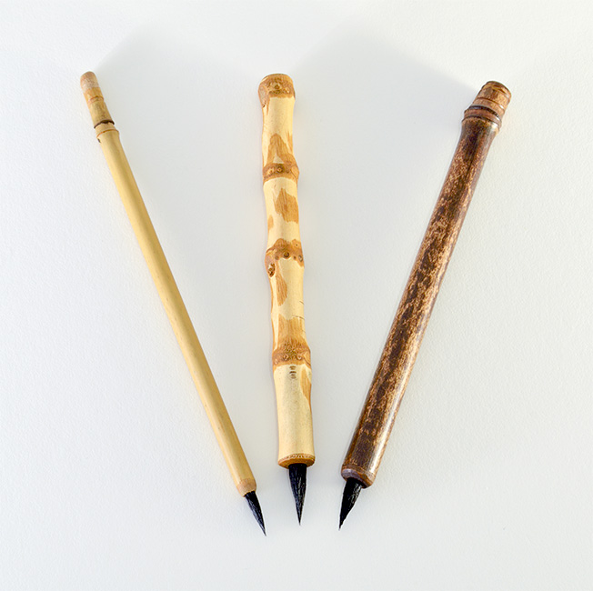 1/2” long Goat brush bristle set with bamboo cane and wangi bamboo handles