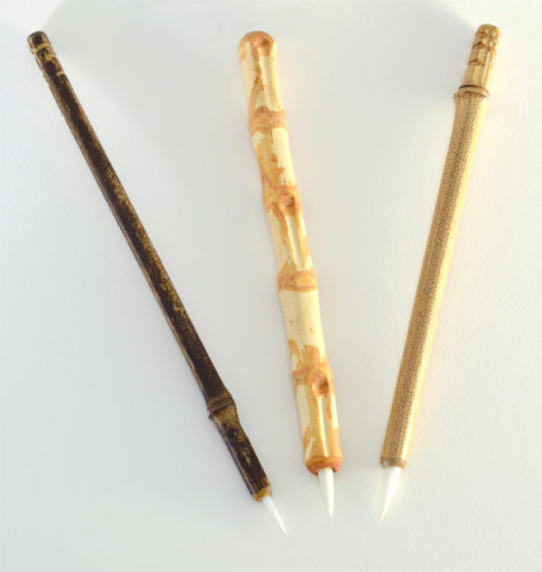 Brush set with 1/2” long bristles Synthetic Sable, with bamboo cane and Wangi bamboo handles.