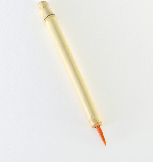 Small Orange Synthetic ½” bristle, with bamboo cane handle